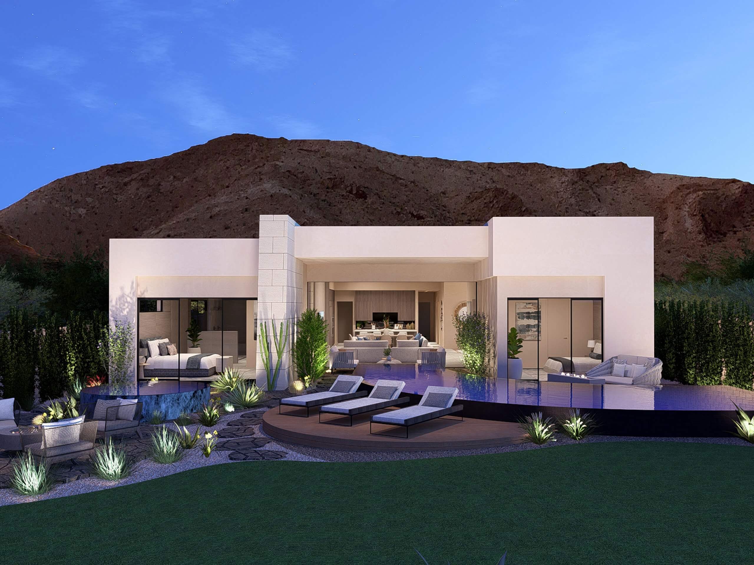 View of Single-Level Luxury Homes at Lake Las Vegas | Blue Heron