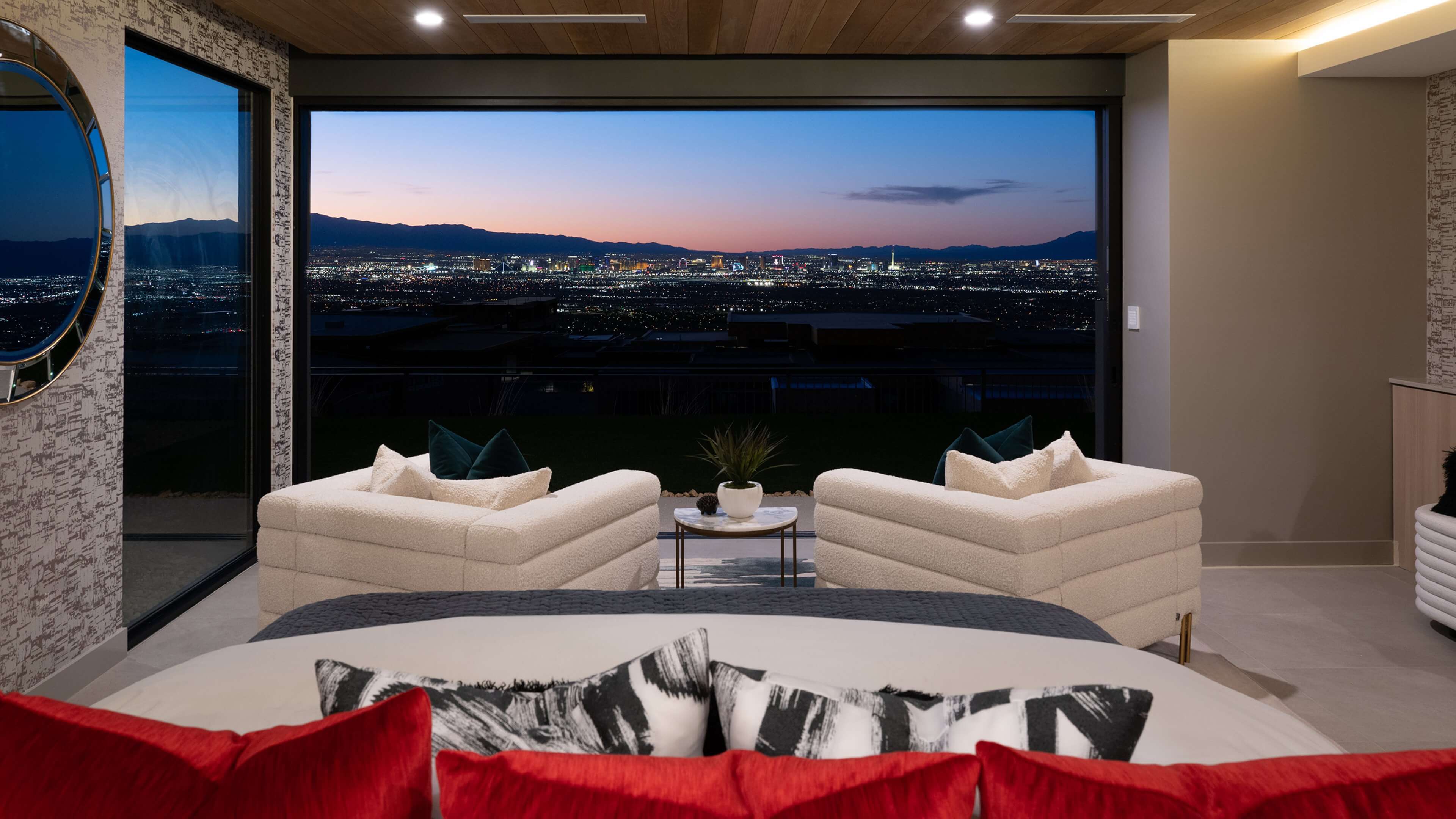 Lunate Interior Night Primary Suite + Strip View